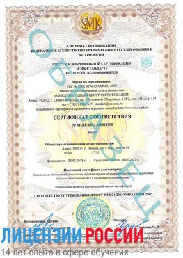 Образец сертификата соответствия Королев Сертификат OHSAS 18001